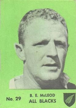 1968 Playtime Rugby Gum Famous Rugby Players - Green #29 Bruce McLeod Front
